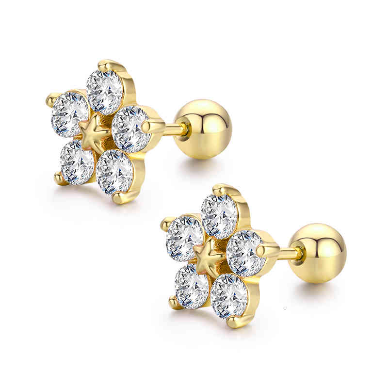 Cute Star Flower Set Round CZ Stones Screw Back Stud Earrings For Women Baby Kids Girls Gold Color Piercing Jewelry Oorbellen
Cute Star Flower Set Round CZ Stones Screw Back Stud Earrings For Women Baby Kids Girls Gold Color Piercing Jewelry Oorbellen