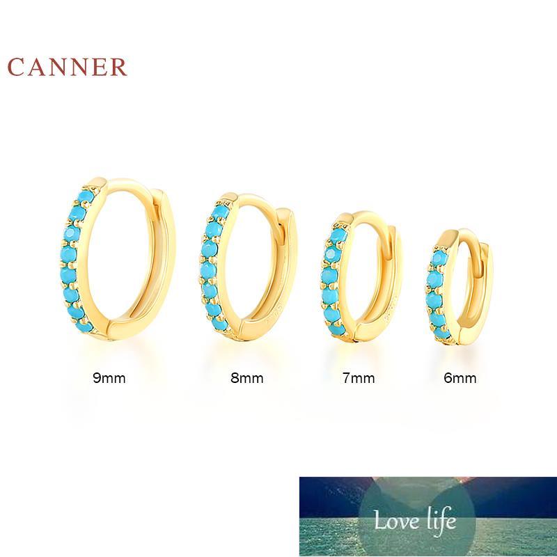 CANNER Round micro-inlaid Turquoise Earrings Hoops 100% 925 Sterling Silver Zircon Earrings For Women Jewelry Aretes De Mujer Factory price expert design Quality 
CANNER Round micro-inlaid Turquoise Earrings Hoops 100% 925 Sterling Silver Zircon Earrings For Women Jewelry Aretes De Mujer Factory price expert design Quality