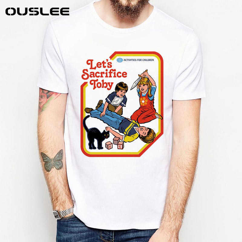 OUSLEE Harajuku Demon T-shirt Men Evil Series Printed Tees Shirts Mens Tops White Short Sleeve Aesthetic T Shirt Streetwear 210629