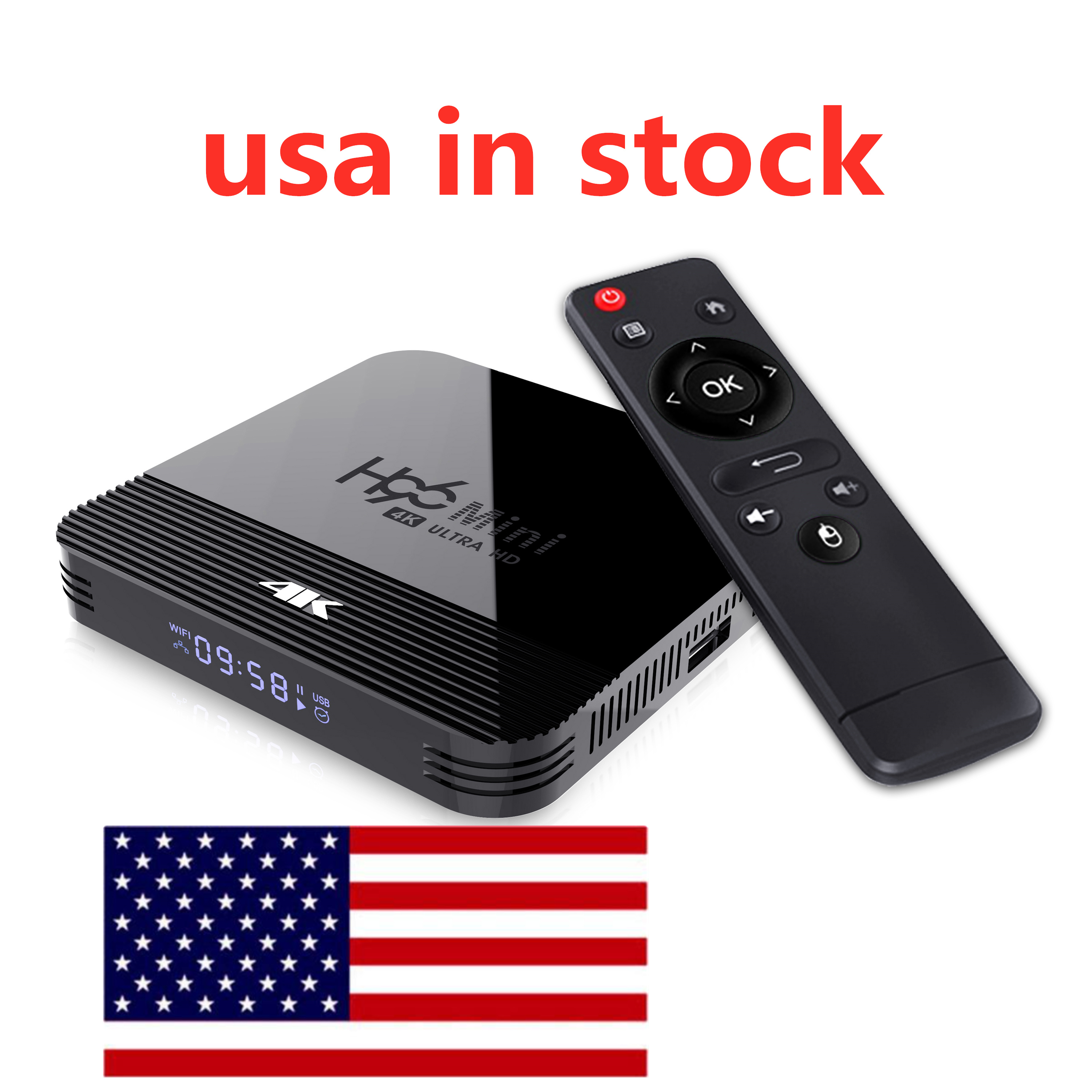 STOCK IN USA h96 mini h8 tv box rockchip rk3228A quad core 2.4g 5ghz dual wifi bt 4k android 9.0 OS 4K 1GB RAM 8GB ROM