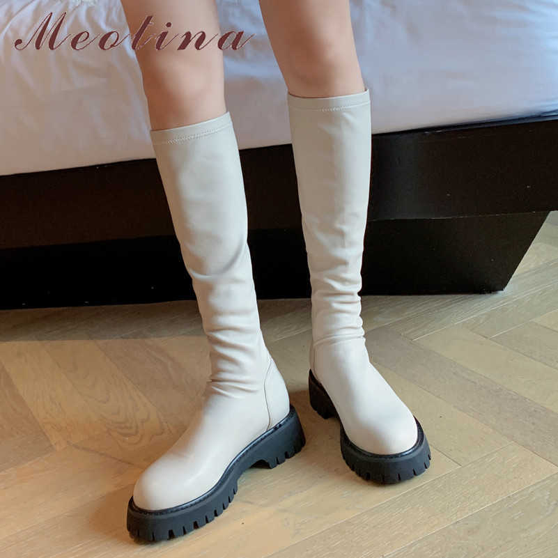 Meotina Long Boots Women Shoes Real Leather Platform Mid Heel Knee High Boots Pleated Ckunky Heels Stretch Boots Beige Size 40 210608, Black synthetic lin
Meotina Long Boots Women Shoes Real Leather Platform Mid Heel Knee High Boots Pleated Ckunky Heels Stretch Boots Beige Size 40 210608, Black synthetic lin