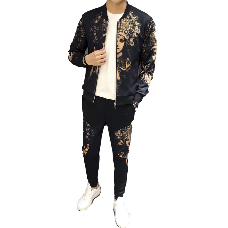 spring jacket Men's Tracksuits Jogging track sportswear personality printing cardigan coat sweater casual sports newest style, Black jk192
spring jacket Men's Tracksuits Jogging track sportswear personality printing cardigan coat sweater casual sports newest style, Black jk192