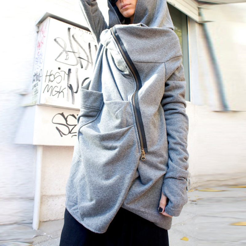 S-5XL ZANZEA Oversize Women Fashion Loose Casual Asymmetrical hem Zipper Hooded Sweatshirt Coat Outwear Jacket Hoodie Sweats T200904