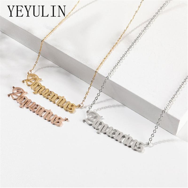 Fashion Titanium Steel DIY Name Pendant Necklace Letter Lady Charms For Women Wife Jewelry Gift Chains
Fashion Titanium Steel DIY Name Pendant Necklace Letter Lady Charms For Women Wife Jewelry Gift Chains