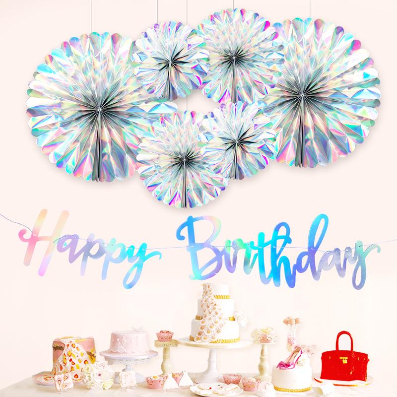 Party Decoration Iridescent Crafts Paper Fan Happy Birthday Banner DIY Flower Decor Flag Baby Shower Home Supplie
Party Decoration Iridescent Crafts Paper Fan Happy Birthday Banner DIY Flower Decor Flag Baby Shower Home Supplie