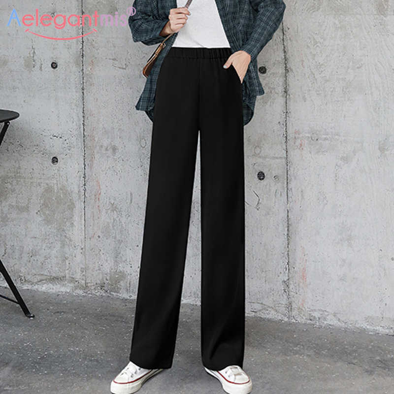 Aelegantmis Women Loose High Waist Wide Leg Pants Office Lady Black Straight Suit Casual Long Ladies Slim Trousers 210607
Aelegantmis Women Loose High Waist Wide Leg Pants Office Lady Black Straight Suit Casual Long Ladies Slim Trousers 210607