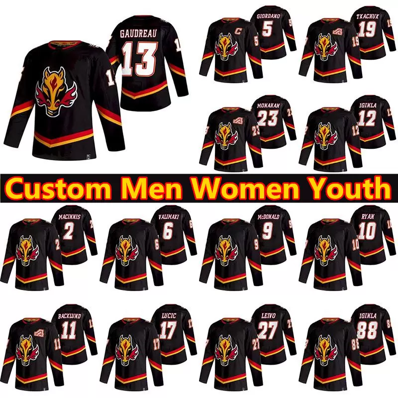 2021 Calgary Flames Reverse Retro Hockey Jerseys 28 Elias Lindholm 13 Johnny Gaudreau 19 Matthew Tkachuk 23 Sean Monahan TJ Brodie Milan Luc, Black;red
2021 Calgary Flames Reverse Retro Hockey Jerseys 28 Elias Lindholm 13 Johnny Gaudreau 19 Matthew Tkachuk 23 Sean Monahan TJ Brodie Milan Luc, Black;red