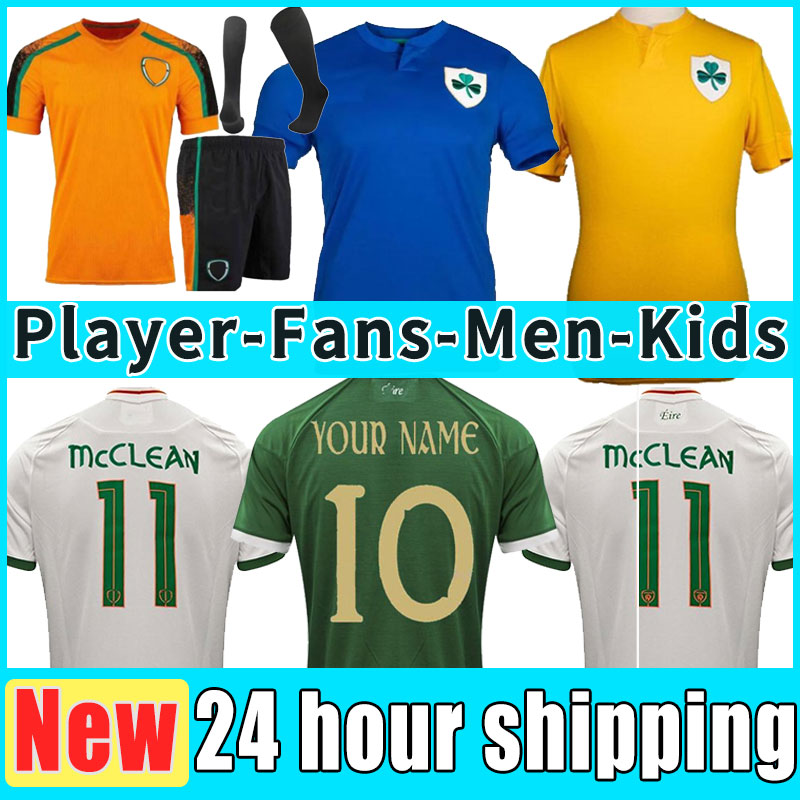2021 Ireland National Team 21 22 Special Edition Mens Soccer Jerseys COLLINS McGOLDRICK Home Green Away Orange Football Shirts World Preliminary