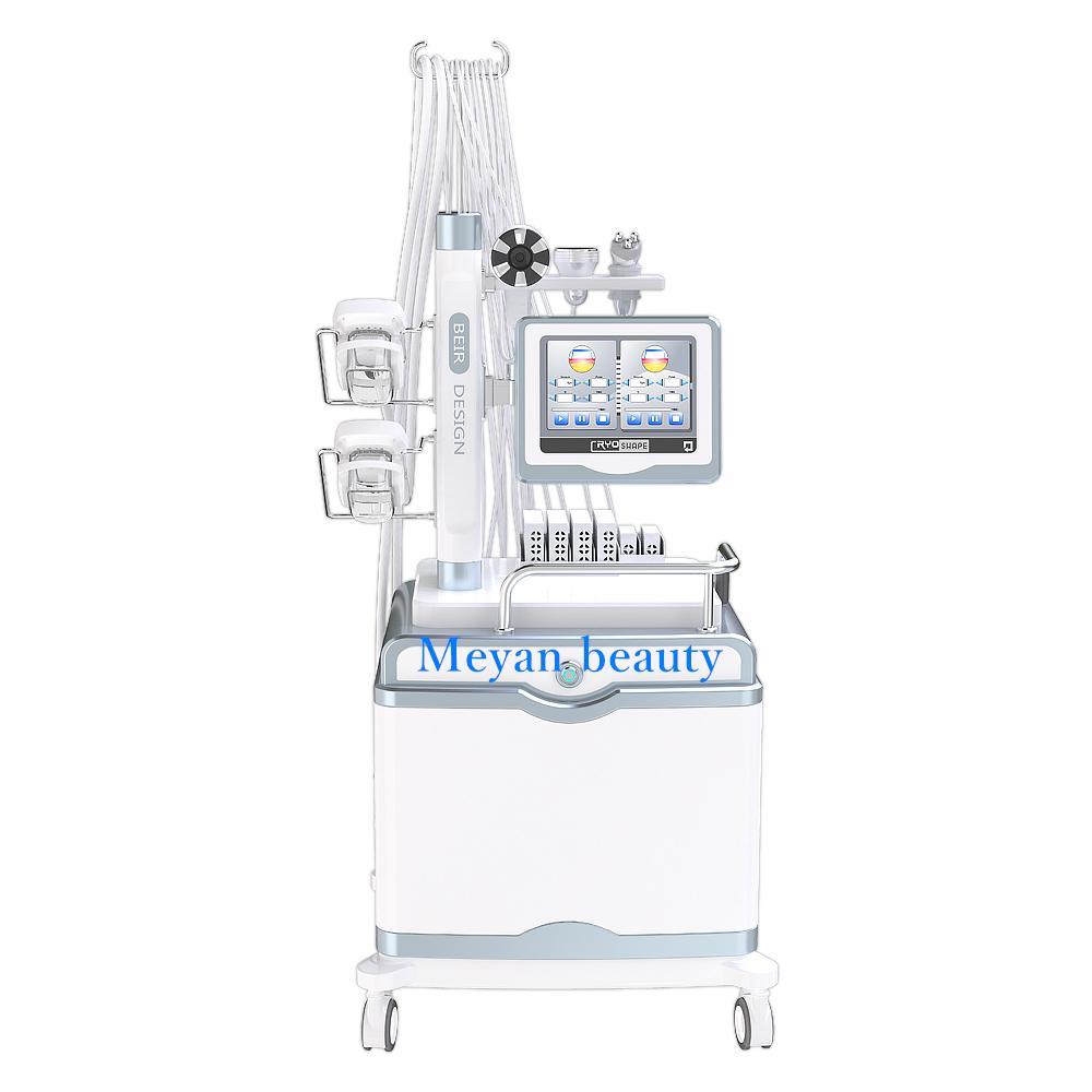 Multifunctional 4 cryotherapy +2 RF+1 Cavitation+6 Lipolaser Paddles Fat Freezing shockwave Machine