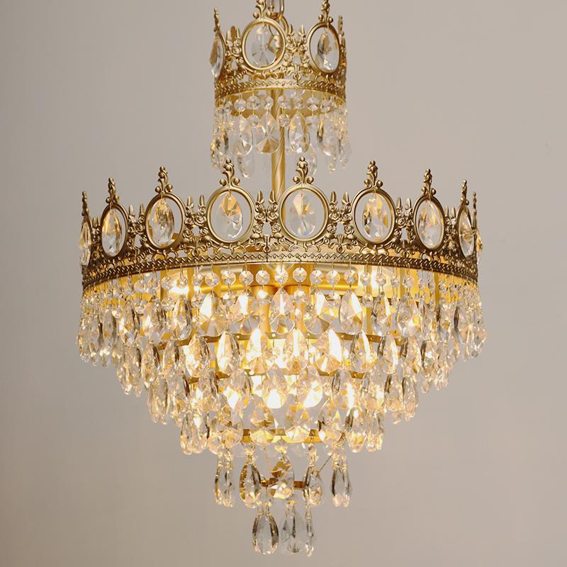 Pendant Lamps French Brass Crystal Chandelier Bedroom Dining Room LED Lamp Into The Door Entrance Vintage Bedside Aisle Pendent Lights
Pendant Lamps French Brass Crystal Chandelier Bedroom Dining Room LED Lamp Into The Door Entrance Vintage Bedside Aisle Pendent Lights