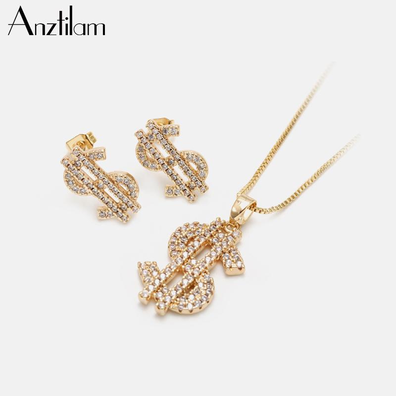 Earrings & Necklace Anztilam US Dollar Jewelry CZ Sets Women Money Sign Gold Color Middle Eastern / African Jewellery Set, Silver
Earrings & Necklace Anztilam US Dollar Jewelry CZ Sets Women Money Sign Gold Color Middle Eastern / African Jewellery Set, Silver
