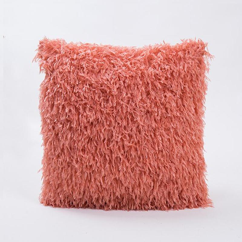 Soft Long Plush Throw Pillow Case Cushion Cover Furry Fur Feather Lumbar Pillow Home Decor Elegant Sofa Decorative Pillowcase