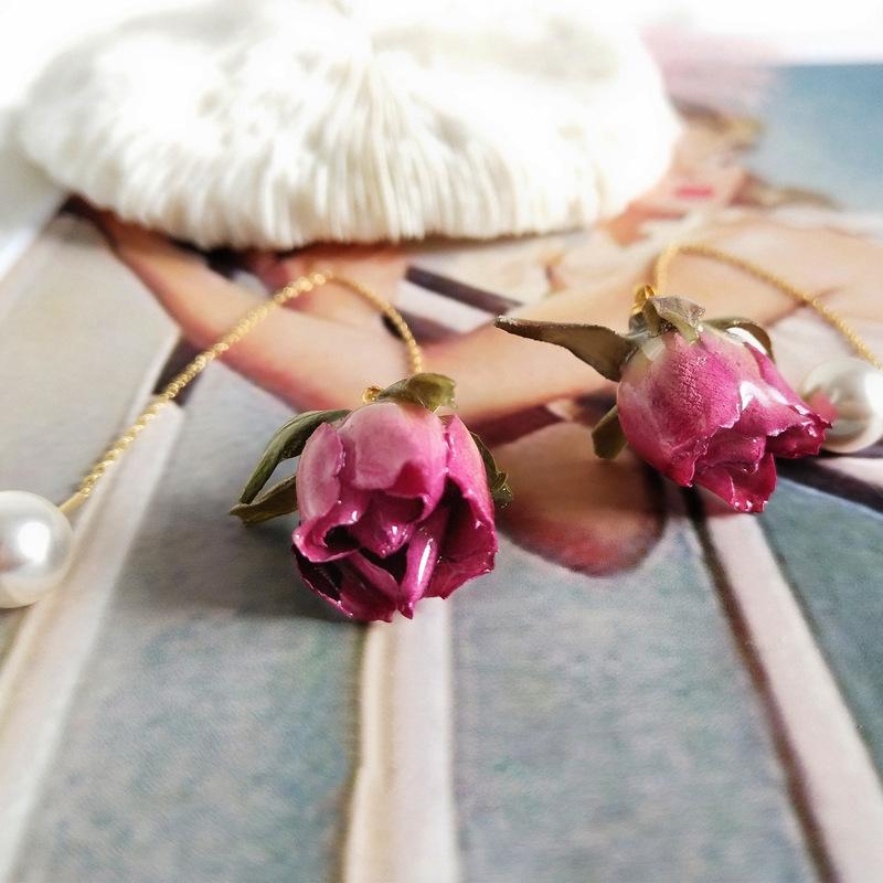Dangle & Chandelier TIMEONLY Sweet Real Dye Flower Long Tassel Earrings For Women Gold Color Alloy Chain Floral Statement Jewelry
Dangle & Chandelier TIMEONLY Sweet Real Dye Flower Long Tassel Earrings For Women Gold Color Alloy Chain Floral Statement Jewelry