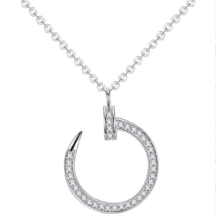 Branded sterling silver nail necklace fashion full diamond collarbone chain necklaces opp bag
Branded sterling silver nail necklace fashion full diamond collarbone chain necklaces opp bag