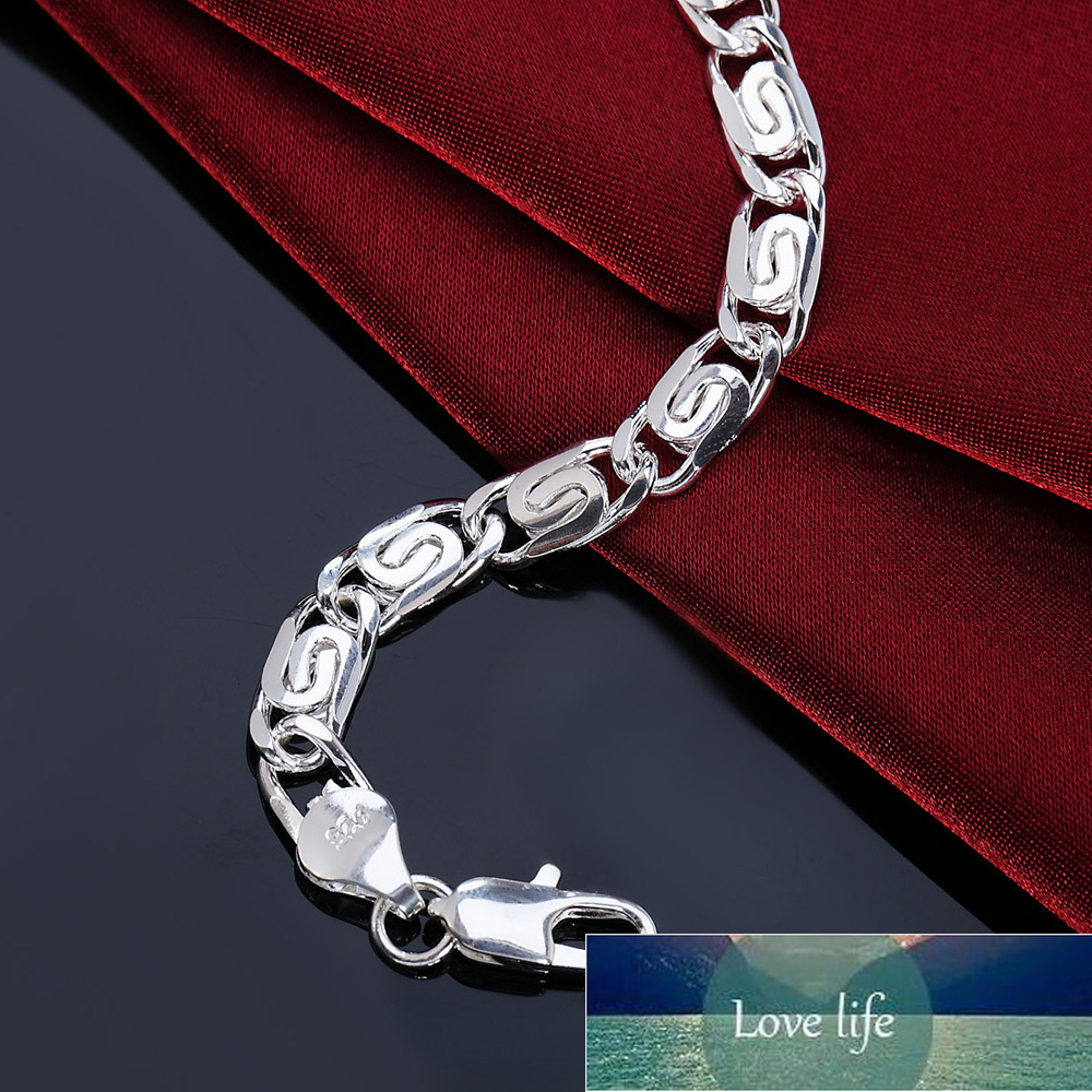 fashion beautiful 925 silver Solid bracelet for women men chain charm classic wedding gift high quality jewelry wholesale LH008 Factory price expert d