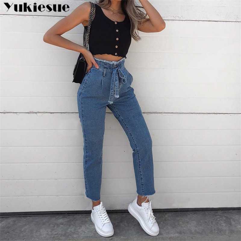 Women High Waist Jeans Sexy denim Harem Pants jeans womens Streetwear loose Black Plus size 210922