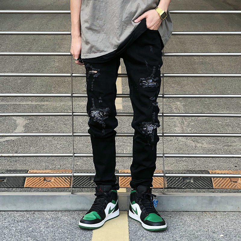 2021 ami/ ri black hole make old cashew flower slim little foot fog jeans men's and women's high street fashion, As shown in figure
2021 ami/ ri black hole make old cashew flower slim little foot fog jeans men's and women's high street fashion, As shown in figure
