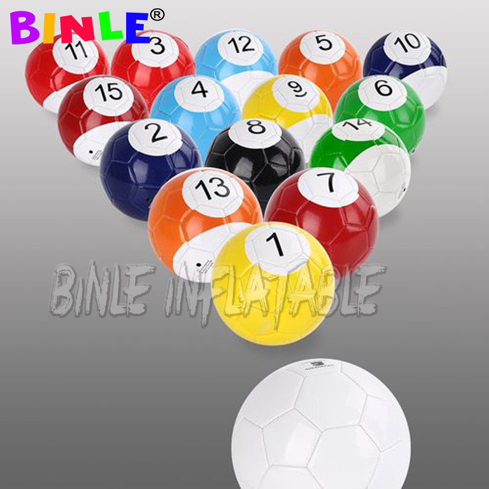 Blue And Green Giant Inflatable Snooker Soccer Human Pool Table With 16 Balls For Sale Funny Outdoor Or Indoor Football Games