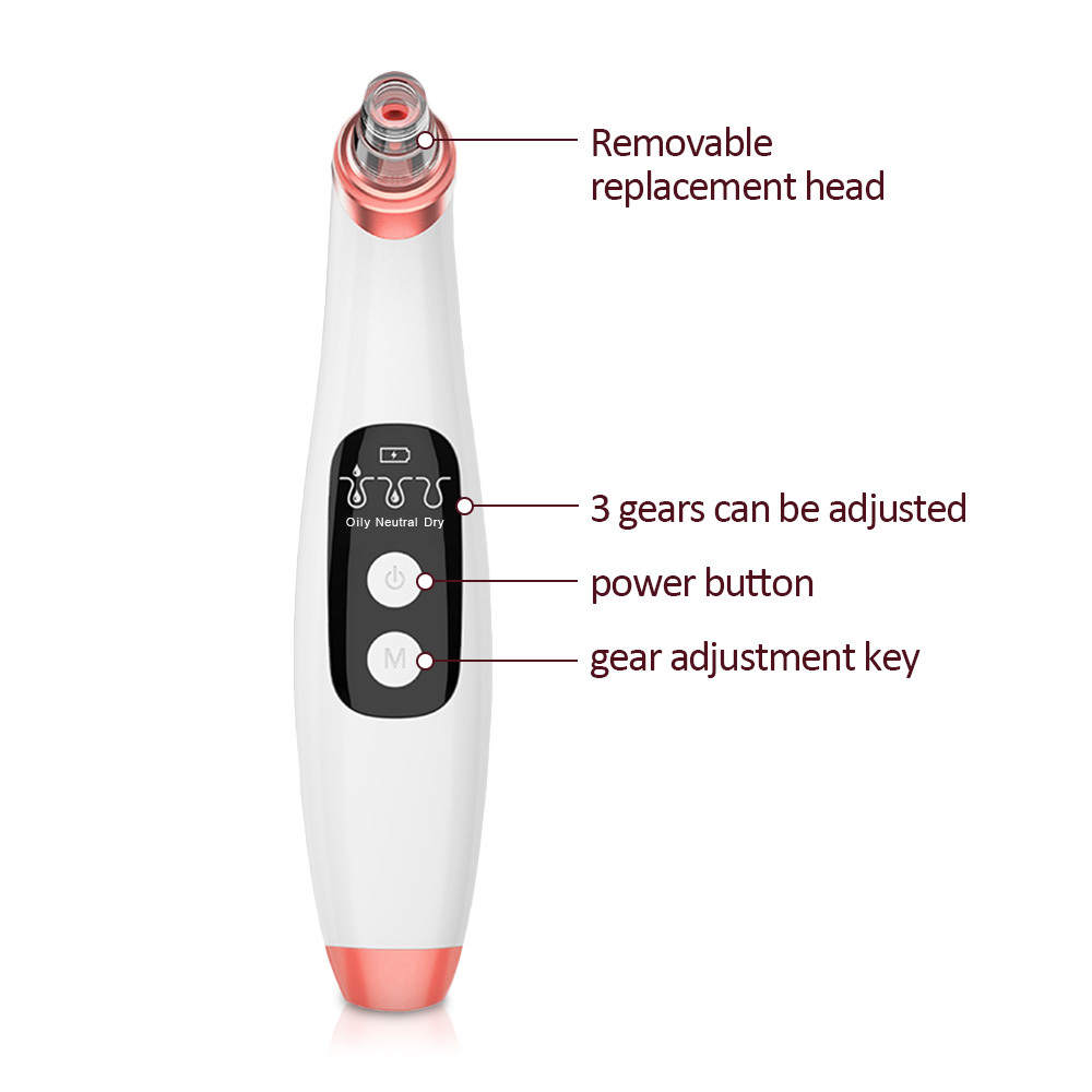 Blackhead Remover with Camera LCD Face Pore Cleaner Nose T Zone Acne Pimple Removal Tool Blackhead Vacuum Suction Skin Care 210304