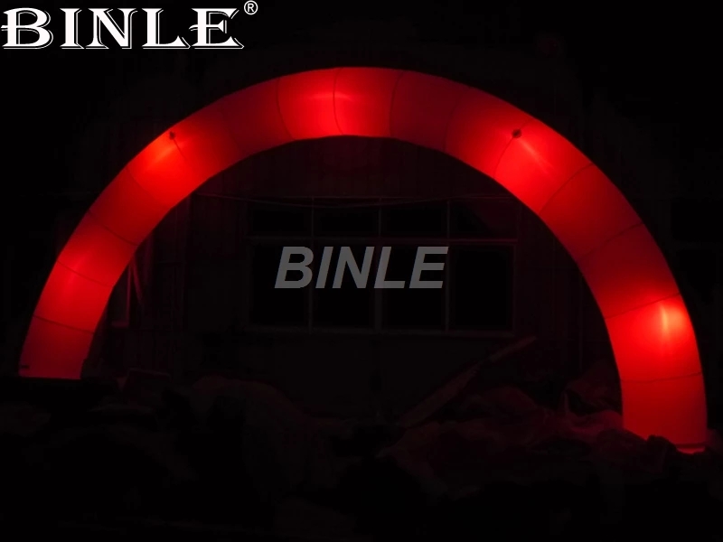 Commercial decorative round LED inflatable lighting arch advertising archway door for party wedding event