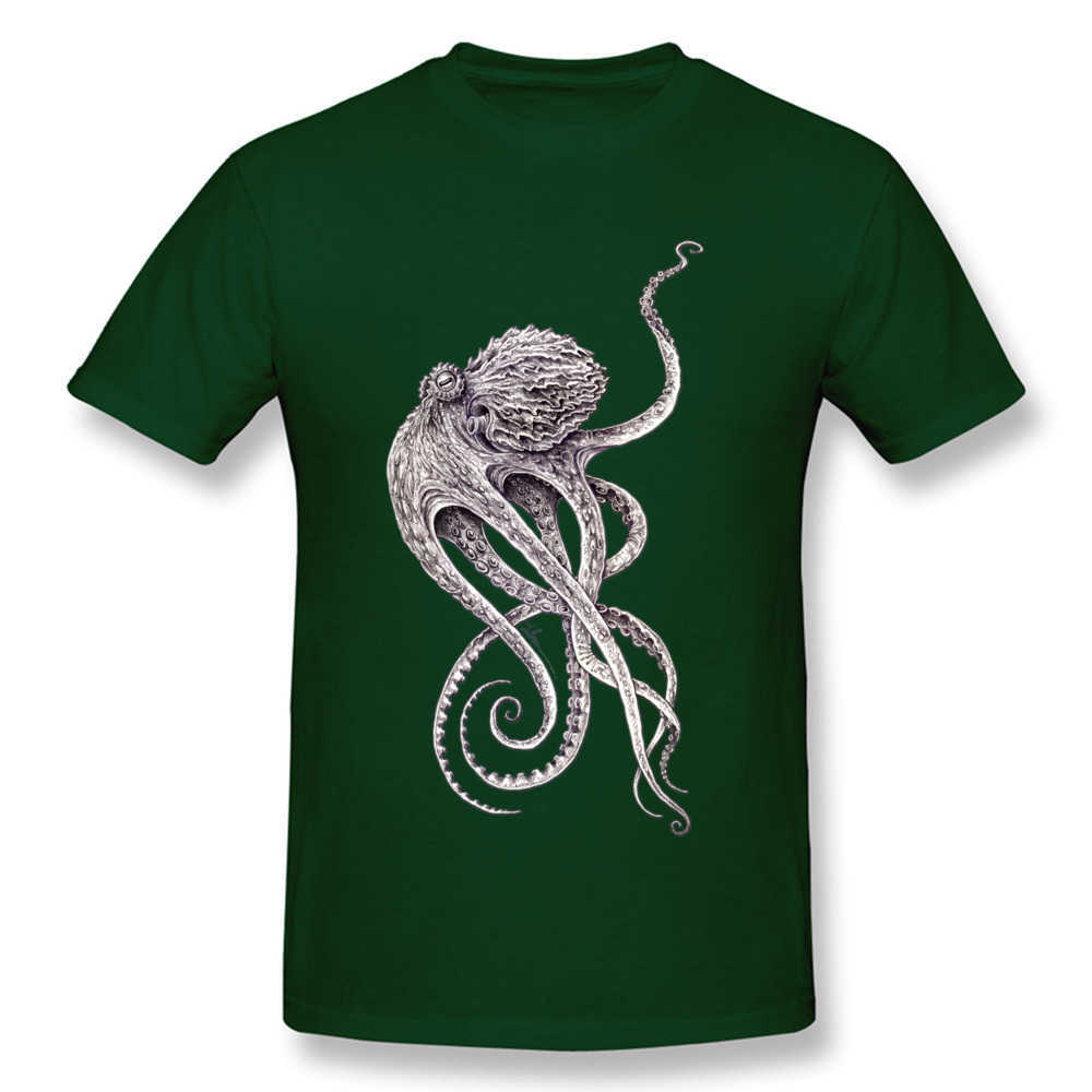 Retro Black T-shirt Men Elegant Octopus Print T Shirt Steampunk Tops Tees Personalized Short Sleeve TShirt Father Day Gift Cloth 210629