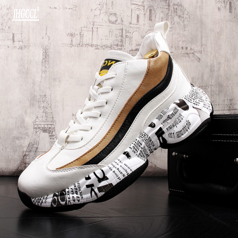 NEW Casual Men Shoes Platform Boots Vintage Male Thick Sole Trainers Running Shoe High Quality Youth Boy Gym Teenagers Zapatos Hombre A11