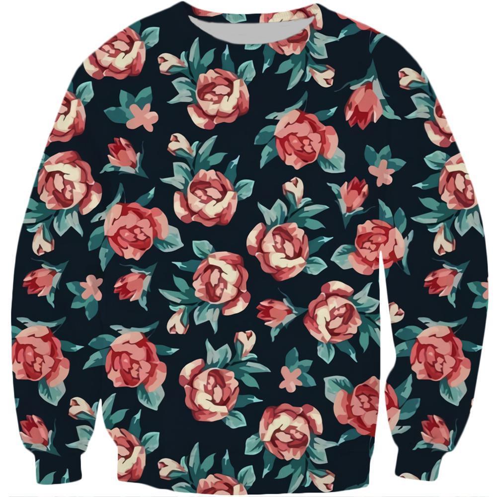 Beautiful rose / peony flower 3D All Over Printed Sweatshirt Men/Women Harajuku floral Long sleeve sweatshirt Casual Pullover 201020