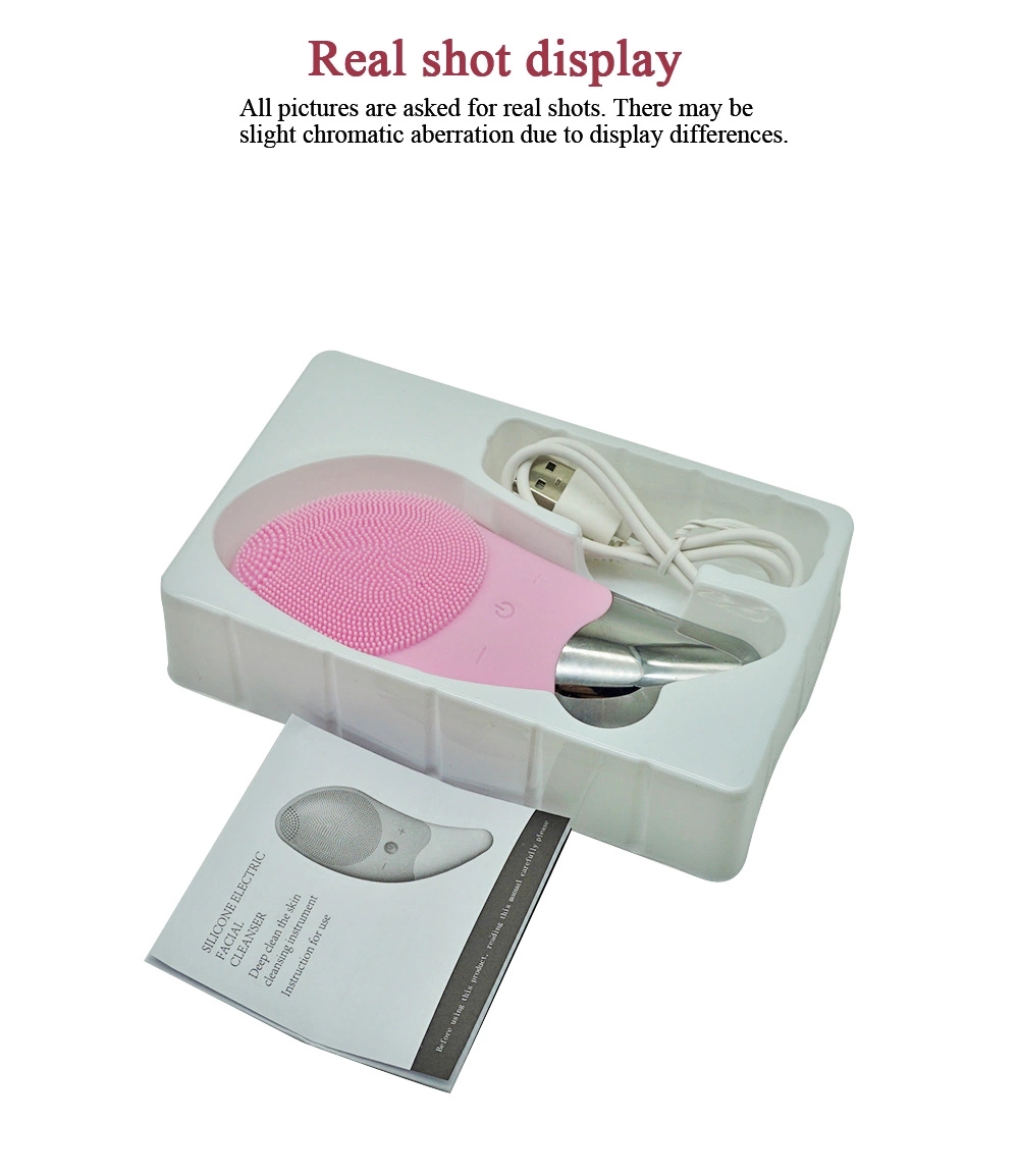 Portable Sonic Electric Face Clean Brush Silicone Skin Cleanser Brushes Massage Tools Facial Pore Cleansing Makeup Residuals Removing Beauty Device Wh