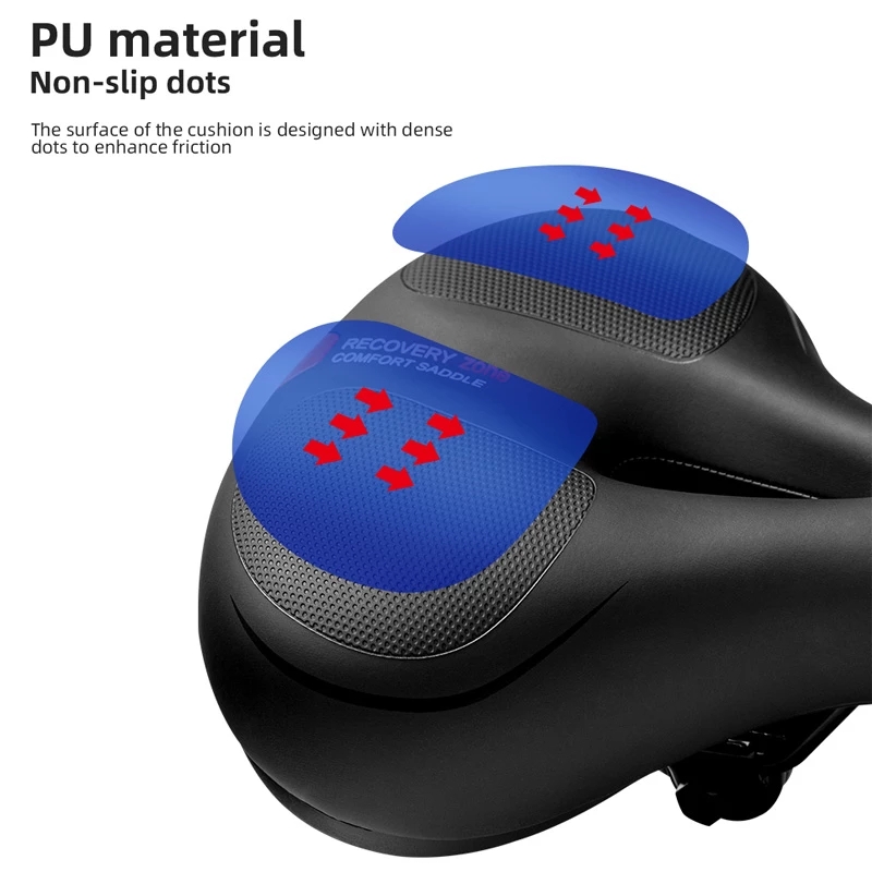 ROCKBROS Road Bike Saddles Rainproof PU Surface Soft Memory Sponge Shockproof Bikes Seat MTB Saddle Reflective Bicycle Cushion8219