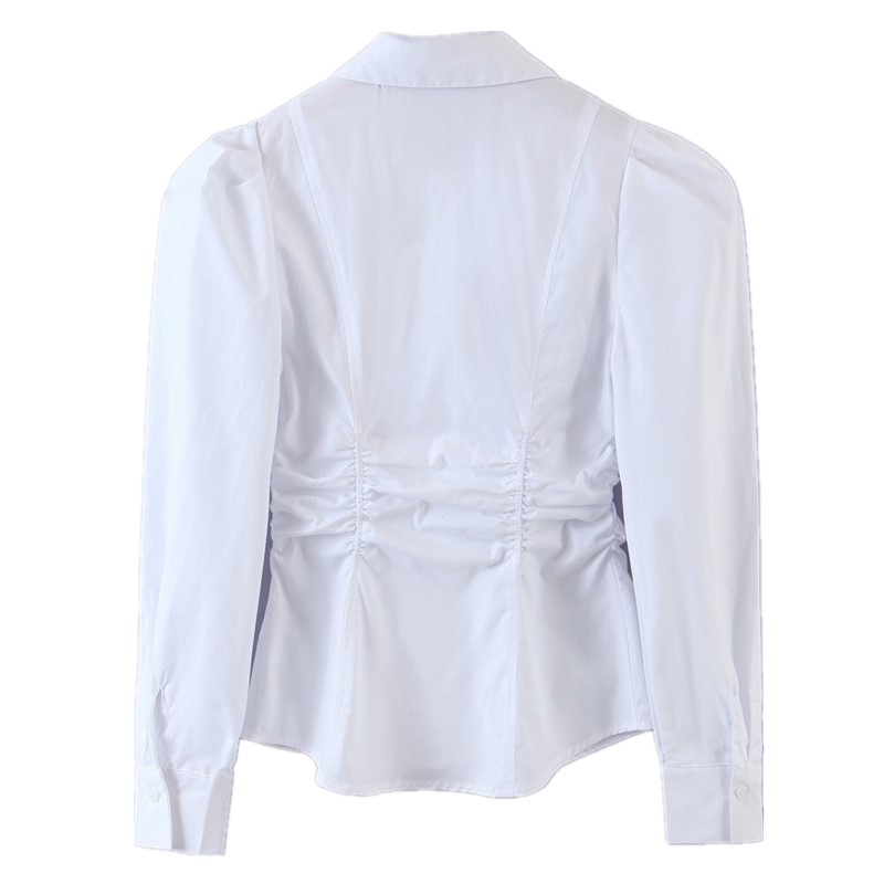 Elegant Lapel Slim Waist Pleated Ruched White Shirt Retro 2021 Woman Long sleeve OL Blouse Short Tops Blousas
Elegant Lapel Slim Waist Pleated Ruched White Shirt Retro 2021 Woman Long sleeve OL Blouse Short Tops Blousas