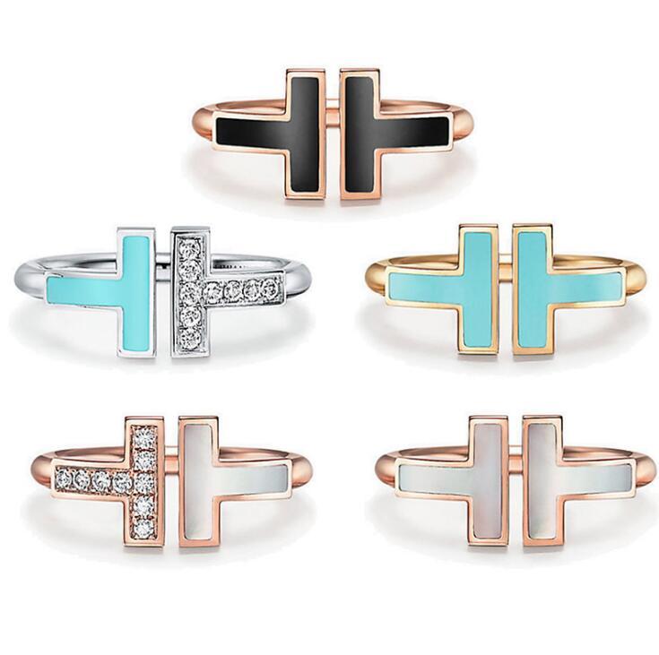 5 Colors Designer Tiff 925 Silver Alloy Open Band Rings Brand Classic Mother-of-pearl Double T Ring For Women Wedding Party Jewelry
5 Colors Designer Tiff 925 Silver Alloy Open Band Rings Brand Classic Mother-of-pearl Double T Ring For Women Wedding Party Jewelry