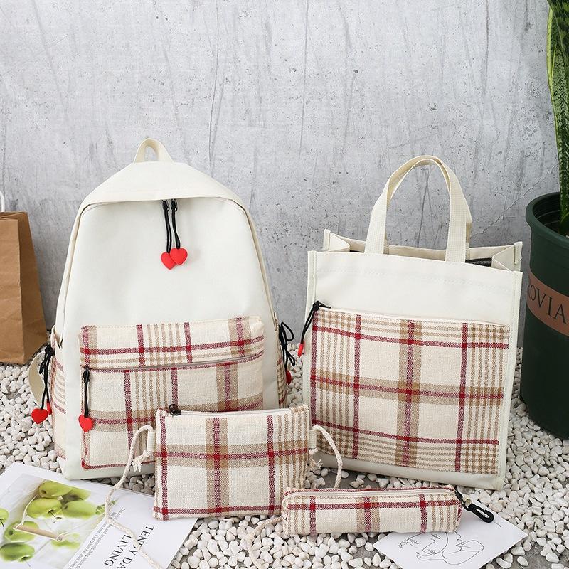 4pcs School Backpack Bookbag For Women 2021 Summer New Fashion Plaid Students School Shoulder Bags Canvas Laptop Backpacks, Blue
4pcs School Backpack Bookbag For Women 2021 Summer New Fashion Plaid Students School Shoulder Bags Canvas Laptop Backpacks, Blue