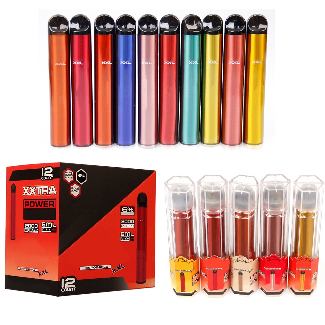Bang XXL Disposable Pod Device New Package 2000 Puffs 6ml Prefilled Vape Pen Stick 12CT Display Box Packing Vapor Bar Stick Kit
Bang XXL Disposable Pod Device New Package 2000 Puffs 6ml Prefilled Vape Pen Stick 12CT Display Box Packing Vapor Bar Stick Kit