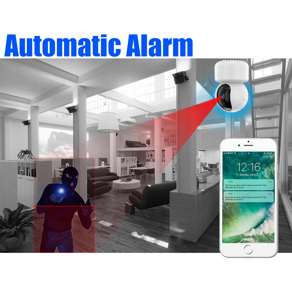 iCSEE Auto Human Tracking 1080P IP Camera Security Camera WiFi Wireless CCTV Cam Surveillance IR P2P Baby Monitor Pet Cam
