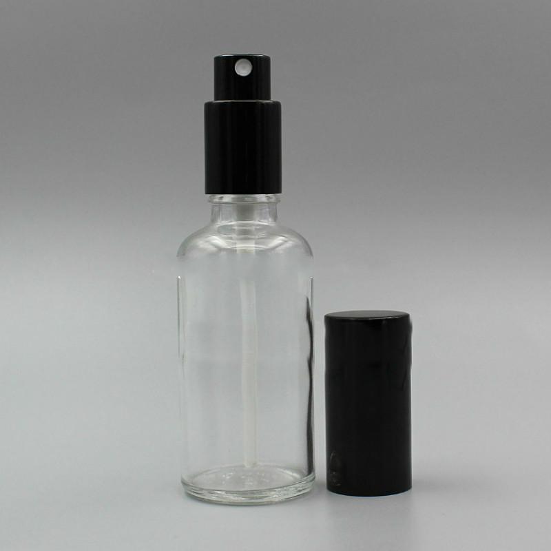 5/10/15/20/30/50/100ML Empty Clear Glass Bottles Perfume Spray Bottle Black Cap Cosmetic Toner Lotion Pump Vial Glass Atomizer