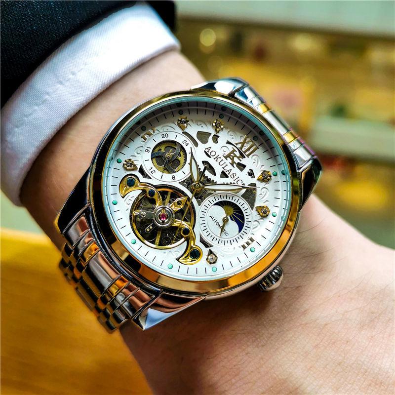 Wristwatches Fully Automatic Mechanical Men Watch Hollow Transparent Bottom Fashion 30M Waterproof Luminous High-end Wrist For Male, Color 8
Wristwatches Fully Automatic Mechanical Men Watch Hollow Transparent Bottom Fashion 30M Waterproof Luminous High-end Wrist For Male, Color 8