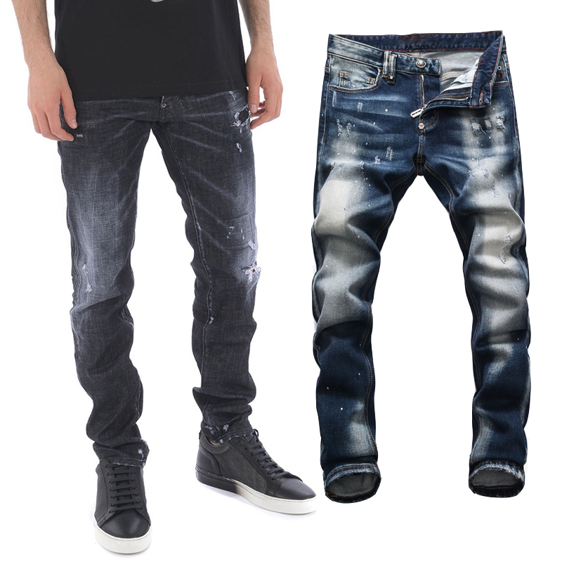 Patch Biker Jeans Men's Fashion Slim Vintage Casual Denim Pants Damage Long Moto Trousers, 8267 
Patch Biker Jeans Men's Fashion Slim Vintage Casual Denim Pants Damage Long Moto Trousers, 8267