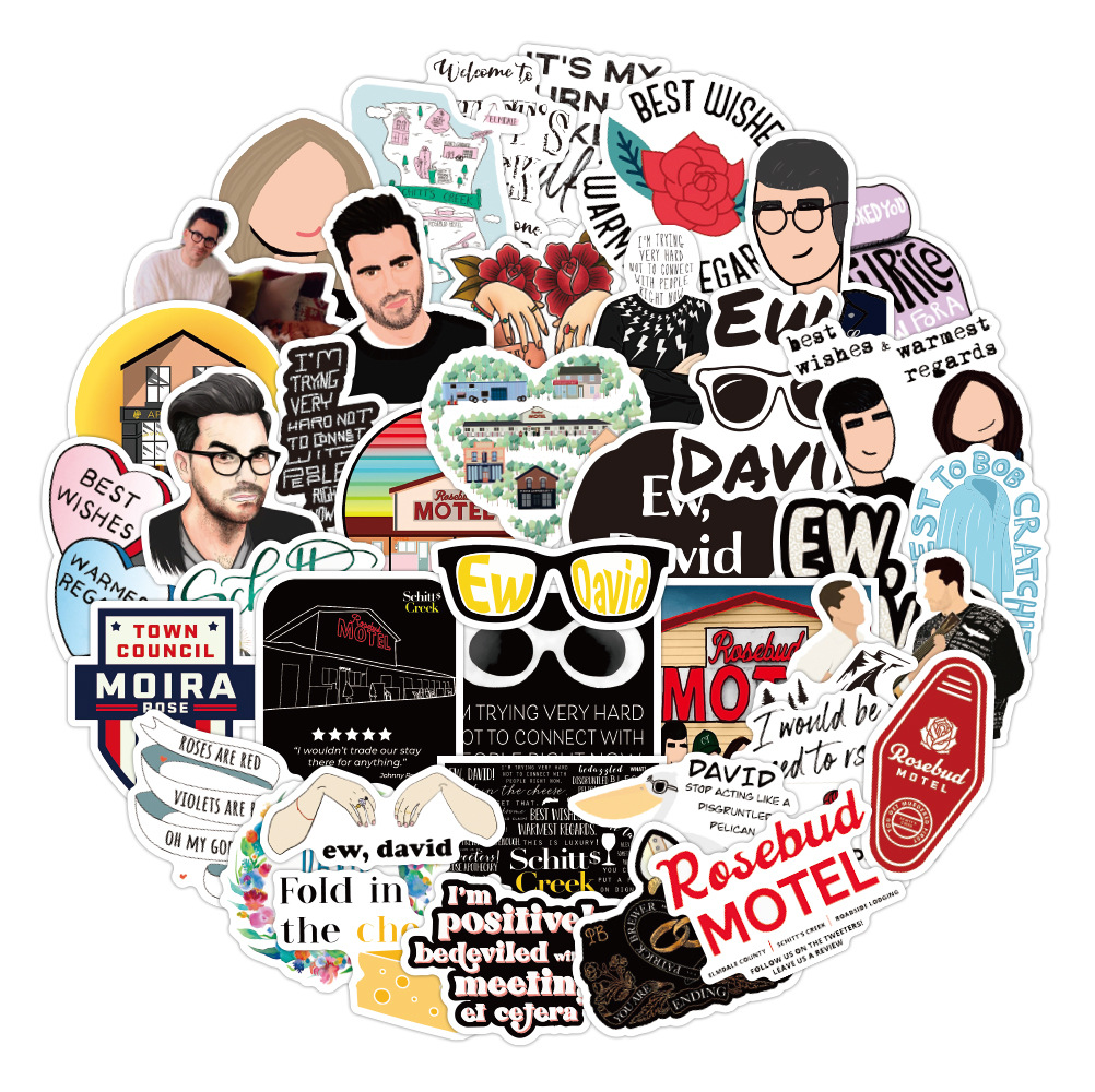50Pcs/Lot Schitt's Creek Carton Comedy PVC Sticker For Skateboard Luggage Notebook Laptop Decals Idols Cute Photos Stickers
50Pcs/Lot Schitt's Creek Carton Comedy PVC Sticker For Skateboard Luggage Notebook Laptop Decals Idols Cute Photos Stickers