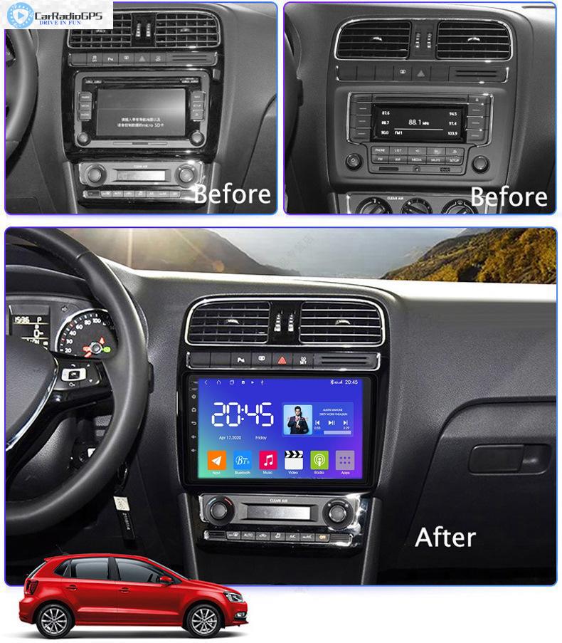 Touch Screen car dvd Android 10 GPS Navigation Player For VW POLO 2011-2018 Radio Stereo Multimedia Head Unit 9" Super Slim