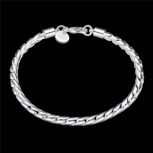Small twisted rope 925 silver plate bracelets size 20CM*0.4CM DMSB210,hot sterling silver plated bracelet jewelry Link, Chain