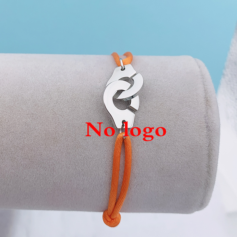 Stainless Steel Cuff Handcuff Rope Chain Bracelet Adjustable Size Men Women Unisex Menottes Bijoux Corde DIY