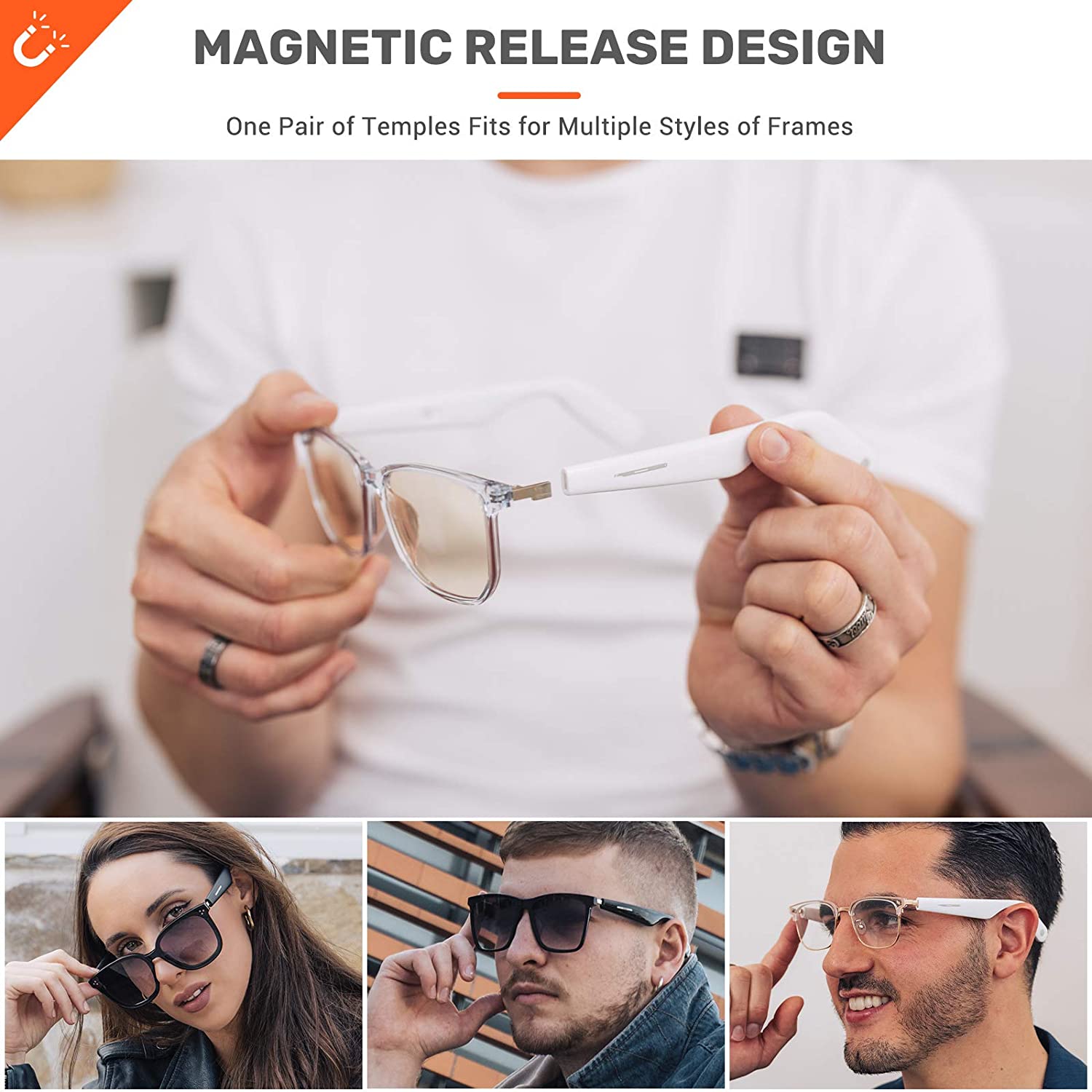 WGP intelligence Bluetooth audio frequency glasses (2nd generation) Open ear speaker glassess