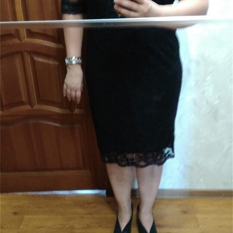 ROSEGAL Plus Size V Neck Half Sleeve Lace Dress Bodycon Women Fashion Sexy Party Ladies Dresses Big Size Vestido T200319