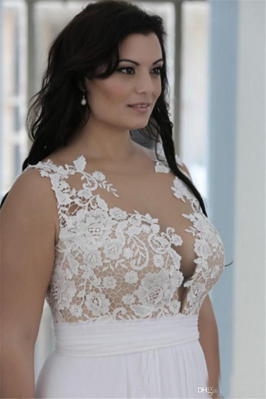 Plus Size Wedding Dresses deep V-Neck Spaghetti Appliqued Race Wedding Dress With tulle Custom Made Vestidos De Novia