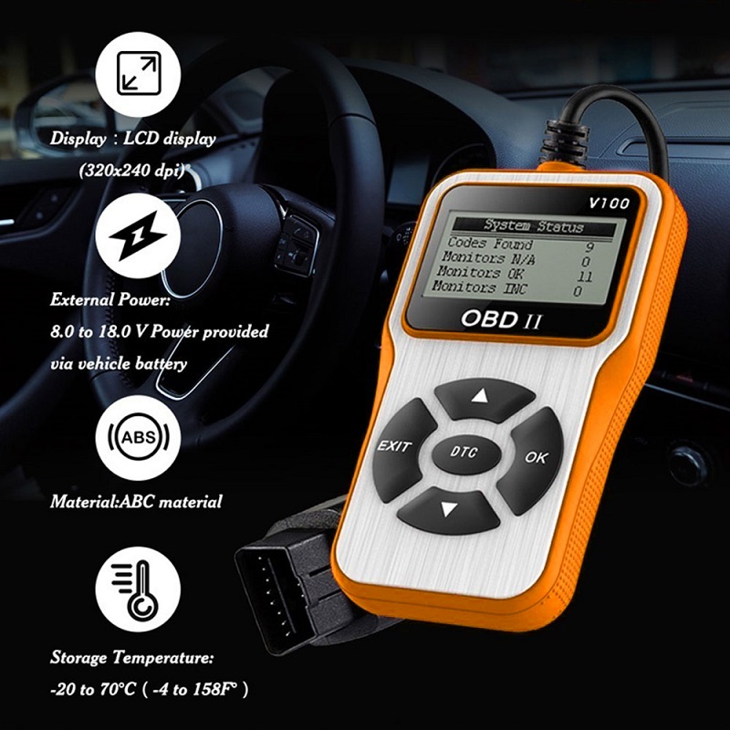 OBD2 Auto Scanner Handheld Multi-functional Durable Portable 6 Language Backlit Car Diagnostic Tool Code Reader