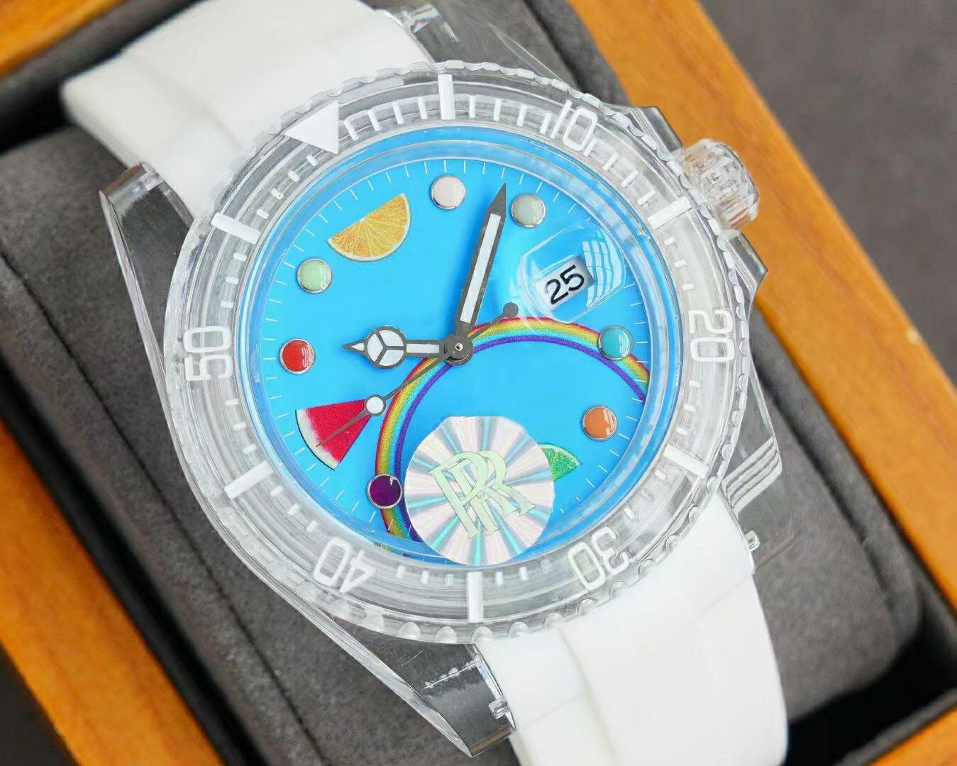 Luxury designer latest fashion automatic mechanical watch transparent case size 41mm sapphire glass waterproof function Christmas gift free delivery
Luxury designer latest fashion automatic mechanical watch transparent case size 41mm sapphire glass waterproof function Christmas gift free delivery