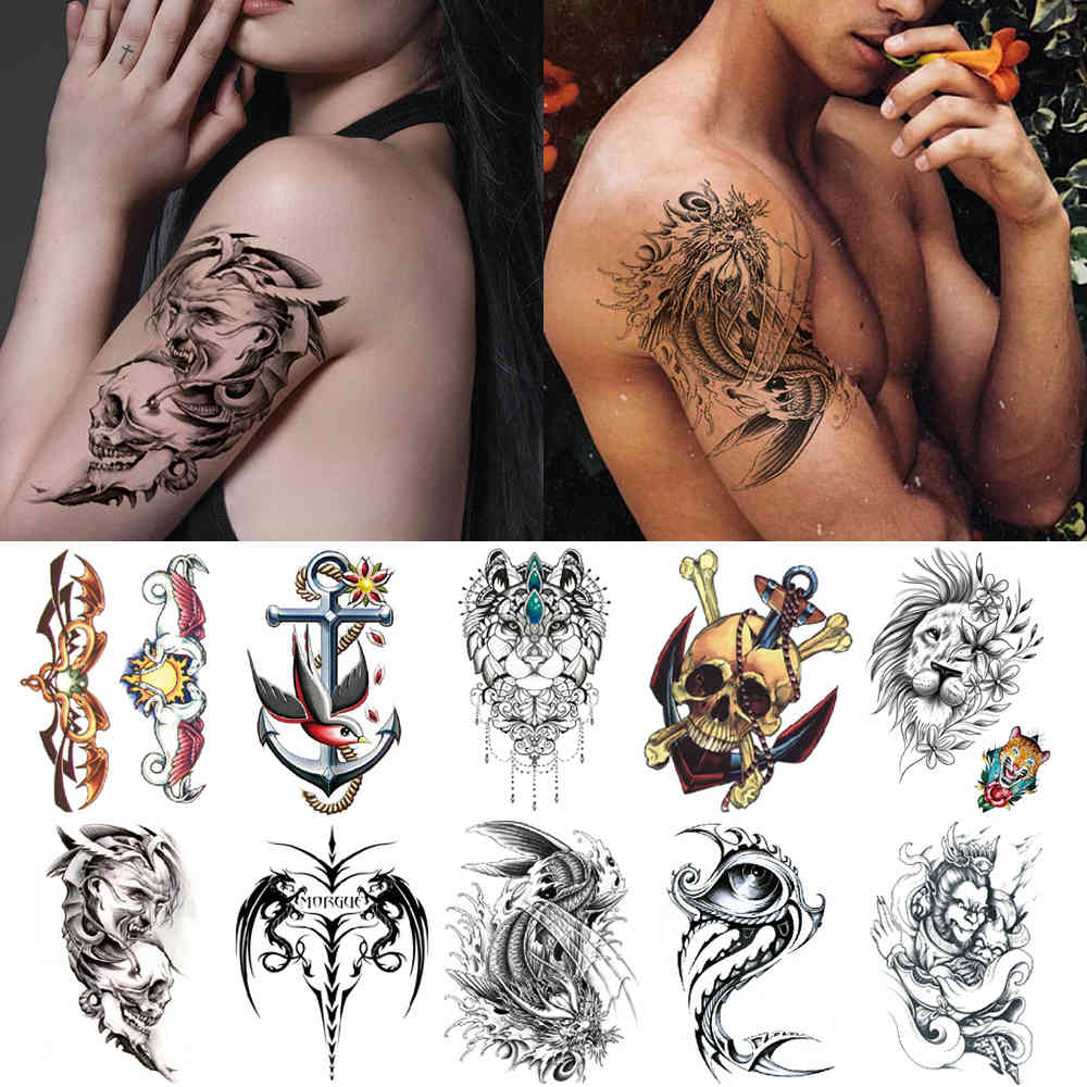 Arm temporary tattoo sticker Lion demon realistic cool body for men women Black totem Water transfer fake tattoos
Arm temporary tattoo sticker Lion demon realistic cool body for men women Black totem Water transfer fake tattoos