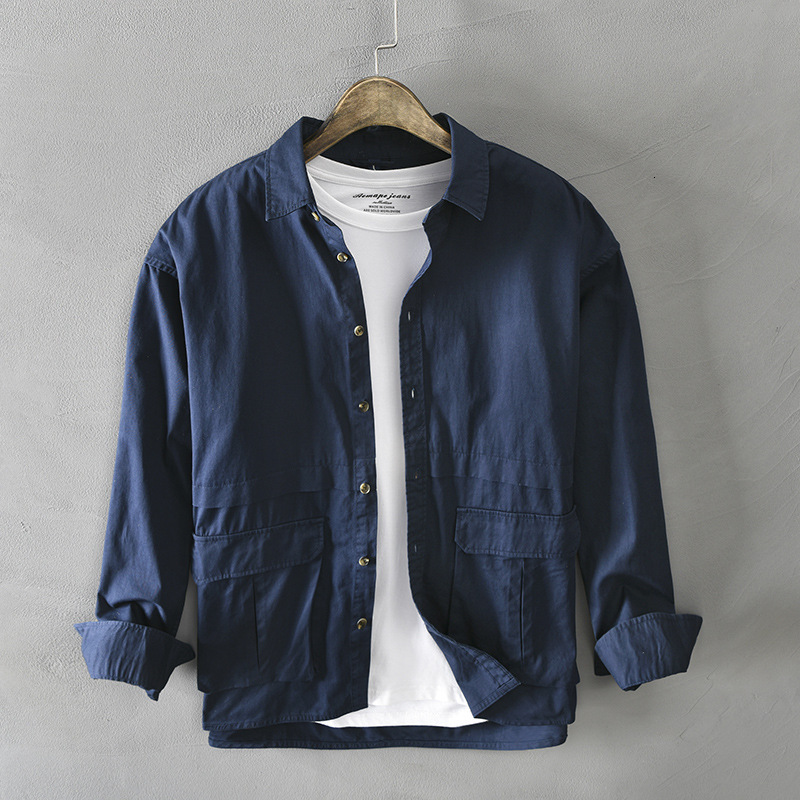 2021 Autumn New Drak Blue Men's Shirts 100% Cotton Double Pockets Sleeve Long Fashion Casual Clothes Y3426 Ib00, Games
2021 Autumn New Drak Blue Men's Shirts 100% Cotton Double Pockets Sleeve Long Fashion Casual Clothes Y3426 Ib00, Games
