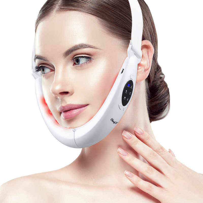 NXY Face Care Devices Ckeyin Micro Current v Shape Face Lifter Electric Lifting Tighten Reduce Double Chin Masseter Facial Slimming Vibration Massager