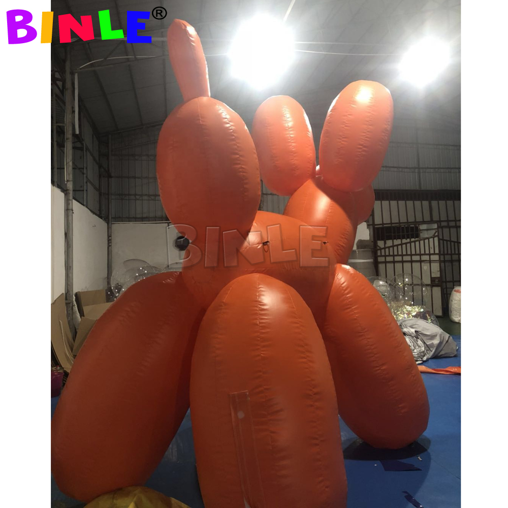 Wonderful Giant Red Orange Inflatable Dog With Blower Animal Cartoon Balloon For Park Decoration